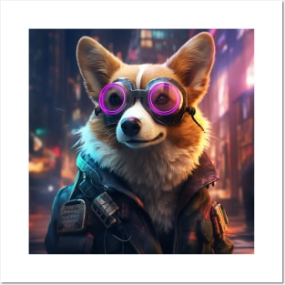 Cyberpunk Corgi Posters and Art